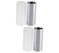 VICASKY 4pcs Glass Slide and Stainless Steel Slide Medium Bottleneck for Guitar Bass Playing