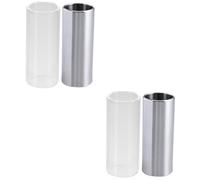 VICASKY 4pcs Glass Slide Stainless Steel Slide Medium for Acoustic Bass Guitar Guitar Scales