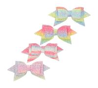VICASKY 4pcs Glitter Bowknot Straw Topper for Tumbler Cup Decorative Charm | Synthetic Leather with Elastic Band, Hot or Cold Drinks, Parties, Kitchen Counter, Gift Giving