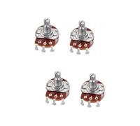 VICASKY 4pcs Guitar Bass Potentiometer Pot Linear Taper Low Friction for Split Shaft Knurled Potentiometers Bass Guitar Accessories