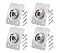 VICASKY 4pcs Guitar Stereo Socket Plate Standard Square Plate Guitar Input Jack Stainless Steel Easy Installation