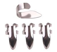 VICASKY 4pcs Guitar Thumb Pick Finger Pick Stainless Steel Silver with Open Design Extra Control of The Strings for Playing Guitar Adults