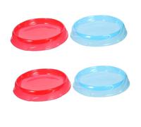 VICASKY 4pcs Gyro Spinning Top Battling Tray Set for Kids, Plastic Battle Board Game Stadium for Competitive Play at Home and Travel, Red and Blue Circular Gaming Gyro Accessories