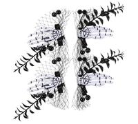 VICASKY 4pcs Halloween Headwear Skull Hand Skeleton Zombie Horror Barrettes Punk Hair Accessories for Women Girls Halloween Party Decorations