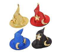 VICASKY 4pcs Halloween Witch Hat Shaped Hair Clip Decorative Hair Clasp for Party Delicate Wear Resistant for Halloween Accessory Random Color