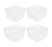 VICASKY 4Pcs Hamster Sand Bath Box Small Animal Plastic Bathroom Tray Square Hamster Bath Container for Gerbil Lemming Mice Pet Grooming Accessory