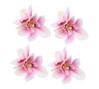 VICASKY 4pcs Hawaiian Orchid Hair Clips Double Cymbidium Flower Hairpin Bohemian Seaside Party Costume Accessories for Women Beach Vacation Bridal Hairpins
