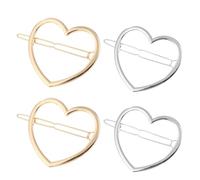 VICASKY 4Pcs Heart Hair Clips Set Barrettes for Women for Anniversaries Weddings and Daily Styling Gold Silver Hair Accessories