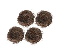 VICASKY 4pcs Imitated Bird Nest Rattan Braiding Decorative Photography Prop Realistic Appearance Unique Rural Atmosphere for Courtyard