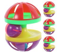 VICASKY 4pcs Interactive Cat Ball with Double Bells Plastic Material Fun Indoor Playthings Builds Trust and Companionship for Cats Random Color