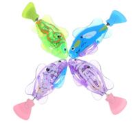 VICASKY 4pcs Interactive Cat Swimming Electric Fish with LED Lights Scratch Resistant Fun Safe for Cats Engaging Plaything for Indoor Kittens Deep Sea Blue Fluorescent Green Spotty Purple