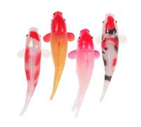 VICASKY 4pcs Koi Fish Figurines Realistic Floating Aquarium Fish Tank Ornaments for Dollhouse Fairy Garden DIY Scene Building