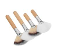 VICASKY 4Pcs Large Fan Makeup Brush Set Soft Bristles for Powder Foundation Blush Concealer Long Handle Cosmetic Applicators for Women for Daily Use Professional Makeup