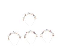 VICASKY 4pcs Lovely Pentagram Shaped Headband Alloy Rhinestone Hairband for Independence Day Party Costume Accessory Stylish Women Hair Accessories