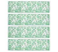 VICASKY 4pcs Mahjong Score Card Holder with Snap Closure Foldable Cloth Card Sleeves Green Rounded Edges Protector Cover for Home or Tea House Use