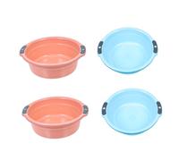 VICASKY 4Pcs Medium Household Washbasin Material Creative Hanging Design for Kitchen Bathroom Dormitory Use Space-saving and Easy to Carry Random Color