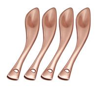 VICASKY 4pcs Metal Cosmetics Spoon Eye Cream Applicator Spoon Facial Cream Sub Package Scoops Smooth Inner No Waste Professional Makeup Tool for Skincare Routine