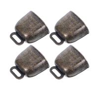 VICASKY 4pcs Metal Cow Bells DIY Anti-Theft Loud Cattle Bells for Pets and Farming Bronze Tinkle Pendant for Home Decor and Outdoor Use