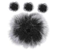 VICASKY 4pcs Microphone Windscreen Wind Muff Furry Microphone Cover with Artificial Fur, Easy to Put and Remove, Protective Effect for Outdoor Recording and Studio Use