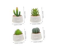 VICASKY 4pcs Mini Artificial Succulent Plants in Ceramic Pots Small Faux Succulents for Office Desk and Shelf Decor No Maintenance Fake House Plants for Indoor Home and Workspace