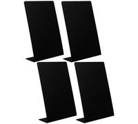 VICASKY 4pcs Mini Blackboards Chalkboards for Restaurant Easy to Write Easy to Clean PVC Material Black Display Signs for Party and Home Use