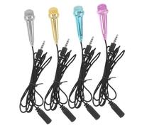 VICASKY 4pcs Mini Condenser Microphone Wired for Phone Video Streaming Music Recording Tiny Portable Microphone for Singing Parties Interview