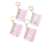 VICASKY 4PCS Mini Notebook Decorative Keychain, Cute Pocket Notebook Book Key Ring Journal Hanging Decorative Keychain with Notepad for Kids Girl Boy Writing Drawing