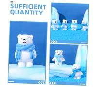 VICASKY 4Pcs Mini Resin Polar Bear Figurines Lightweight Animal Ornament for DIY Snow Scene Micro Landscape Winter Decor Gift