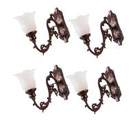 VICASKY 4pcs Miniature Luminous Wall Lamps for Sand Table DIY Warm Yellow Light Decoration for Houses and Dollhouses Enhancing Realistic Scenes