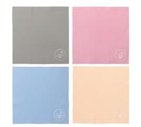 VICASKY 4pcs Musical Instrument Cleaning Cloth Set - Multipurpose Guitar, Violin Saxophone Polishing Rags - Soft Cotton Fabric in Beige, Light Blue, Grey Pink for Home and Concert Use