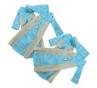 VICASKY 4pcs Muslim Doll Thobe Robe Set Sky Blue Arabic Outfit Accessories for Dolls Eid Modest Dress-up Clothes Collector S Clothing