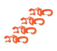 VICASKY 4pcs Orange Scuba Hose Clips with Double Bcd Snap Hook, Regulator Hose Clip for Diving Tools, 10x10mm Low Pressure Tube Holder for Snorkeling and Scuba Equipment Organization