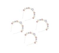 VICASKY 4pcs Patriotic Independence Day Headband Rhinestones Star Design American Flag Theme for Fourth of July Party Women Hair Accessory for Memorial Day and Labor Celebrations