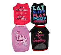 VICASKY 4pcs Pet Dog Vest Breathable Outfit for Spring Summer Puppy Small Dogs Apparel Sweatshirt Pullover