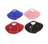 VICASKY 4pcs Pet Protective Collar for Birds Small Neck Ring Parrots Anti-scratch Wear with Mixed Colors Red Pink Blue Black for Wound Care and Plucking Prevention