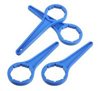 VICASKY 4pcs Plastic Bucket Lid Opener Wrench for 20-30L Food Paint Drums, Gallon Drum Bung Wrench for Tightening and Removing Bucket Caps, Blue Chemical Barrel Lid Tool for Industrial Use