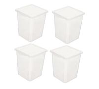 VICASKY 4pcs Plastic Reptile Feeding Box Multihole Ventilation Design and Crystal Observation for Crawling Pet Breeding, for Insect Terrarium and Terrestrial Habitat
