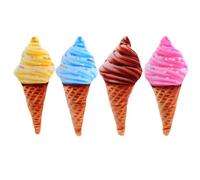 VICASKY 4pcs Plush Catnip Chew Ice Cream Cat Catnip Kitten Chew Bite with Sound and Scratching Feature 6.29x2.75x1.38in Soft Sturdy Plush for Indoor Cats Kitten