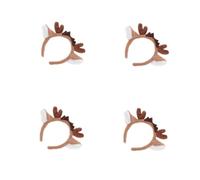 VICASKY 4pcs Plush Hair Band Deer Ear Headband Cute Reindeer Horns Decorative Hairband for Christmas Cosplay Women's Hair Supply