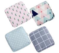 VICASKY 4pcs Portable Cotton Sanitary Pad Pouch Multi Function Small Bags for Women Menstrual Tampon Storage with Zipper Suitable for Lipsticks Earphones Change Office and Outdoor Use