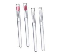 VICASKY 4pcs Portable Silicone Lip Applicators Lids Handles and Pink Brush Heads Lipstick Makeup Beauty Tools for Travel and Daily Use