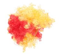 VICASKY 4pcs Portable Wear Resistant Clown Wig Prop with Spanish Flag Colors Pet Material Decorative Afro Hair for Party Festival and Carnival Accessories