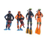 VICASKY 4pcs PVC Diver Figurines Miniature Simulation Home Decor Ornaments Educational for Collection and Role Playing