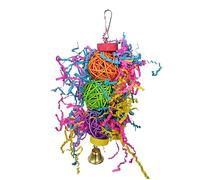 VICASKY 4pcs Rattan Ball Parrot Swing Set Creative Hanging for Chewing Exercise for Cockatiels Parakeets Birds Safe Material for Fun Playtime