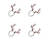 VICASKY 4pcs Realistic Reindeer Antlers Headband for Christmas and Halloween, Velvet and Plastic Material High Realism, Versatile Use Costume Accessory for Holiday Parties and Cosplay