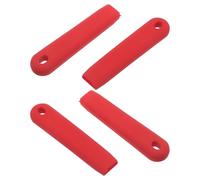VICASKY 4pcs Red Silicone Non Slip Spatula Handle Covers with Hanging Hole, Heat Shield Grip Sleeve for Wooden Kitchen Utensils, Easy to Clean and Fit a Variety of Spatulas