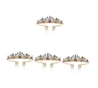 VICASKY 4pcs Rhinestone Bridal Crown for Women Wedding Hair Accessory Shiny Tiara Headband Elegant Decoration for Brides Bridesmaids and Special Occasions