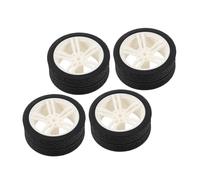VICASKY 4PCS Rubber Car Wheels DIY Assembly Tires for Science Projects Black Model Car Replacement Tires for Enhanced Grip and Performance
