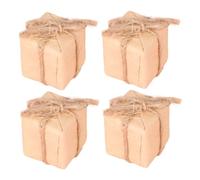 VICASKY 4pcs Scale Mini Dollhouse Miniature Boxes Kraft Paper Retro Birthday Decor Festival Tiny Decorative Accessories for Dollhouse Miniature Collection and DIY Model Scenes