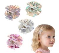 VICASKY 4pcs Shell Claw Hair Styling Clips Mini Ocean Claw Clips with Firm Grip No Hurt to Hair Stylish Lovely Design for Beach Party Accessories